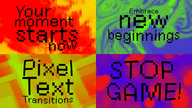 Pixel Text Transitions