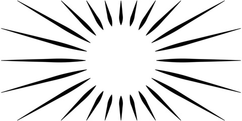 Fototapeta premium Black and White Radial Sunburst Lines Isolated on White Background for Comic Book and Pop Art Design