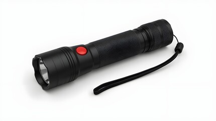 Flashlight isolated on a white background. The overall look is sturdy, practical, and designed for everyday use or emergency lighting.