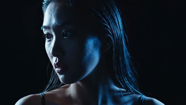 Portrait of a young woman with dramatic lighting