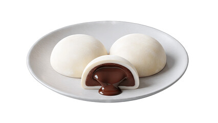 Chocolate Mochi Dessert on Plate