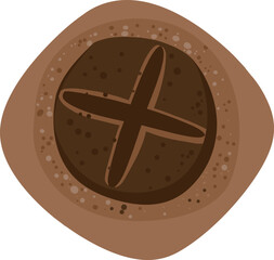 Chocolate biscuit vector illustration icon