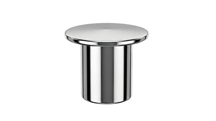 Chrome Plated Drain Stopper Isolated on White Background