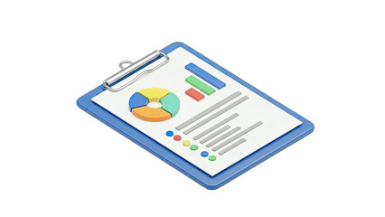 Clipboard with Charts and Graphs for Business Analysis