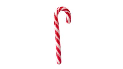Red and white striped candy cane isolated