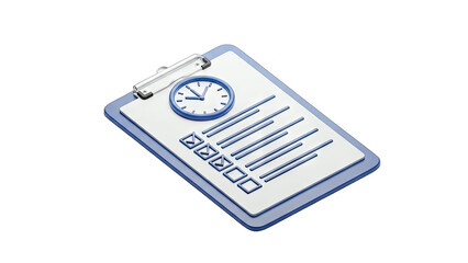 Clipboard with Clock and Checklist: Time Management Concept