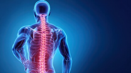 Spine Anatomy: An illuminating medical visualization of the human spine showcases the complex network of bones, nerves, and tissues, highlighting the importance of spinal health.