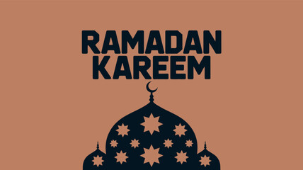 Ramadan Kareem Greeting with Mosque Dome and Star Design