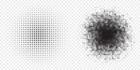 Halftone gradient. Dotted gradient, smooth dots spraying and halftones dot background seamless modern arts dotted simple