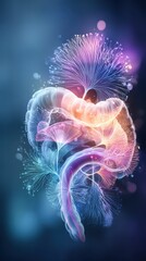 Fototapeta premium Colorful Abstract Representation of Human Intestine and Digestive System