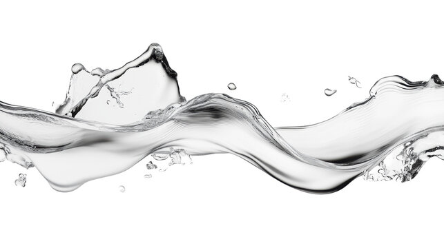 Wavy Transparent Liquid Texture on White Background