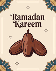 Ramadan Kareem Greeting with Dates and Traditional Design