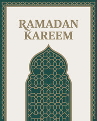 Ramadan Kareem Greeting with Geometric Arch Design
