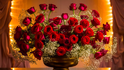 Beautiful bridal bouquet of flowers. Love concept. Valentine's day 