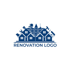 Home Renovation logo, house repair logo, tools icon, maintenance logo, architect logo