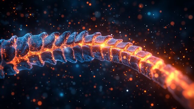 A glowing DNA helix against a starry sky symbolises scientific discoveries, making it suitable as a background for materials on genetics or innovative technologies. - Powered by Adobe