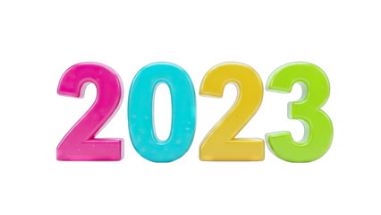 Colorful 2023 Numbers on White Background