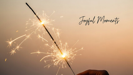 Capturing the radiant glow of sparklers illuminating the twilight, symbolizing celebration, happiness, and unforgettable festive memories