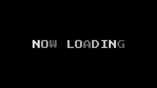 Now Loading Pixel Text. Classic Retro Load Screen Animation