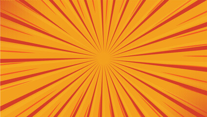 Orange and Yellow Comic Book Radial Speed Lines Background - Pop Art Vector. orange sunburst background vector