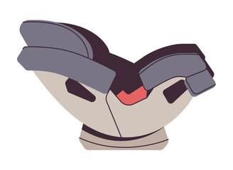 Child car seat designed for vehicle safety, showing ergonomic structure and secure harness, suitable for family travel and protection needs, isolated on white background vector illustration