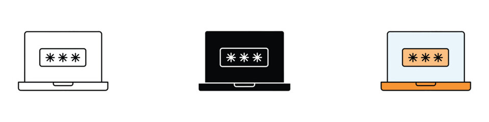 Password icon vector. digital access and data protection symbol. vector illustration.