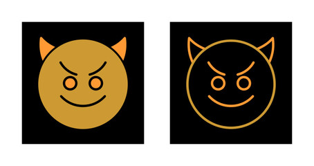 Smiling Face with Horns Icon Design