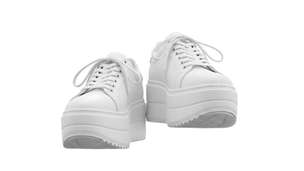 ia generated. Elevated white sneakers isolated on transparent background
