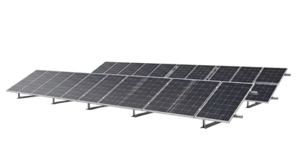 ia generated. Modern solar panel array isolated on transparent background
