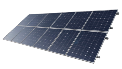 ia generated. Modern solar panel array isolated on transparent background
