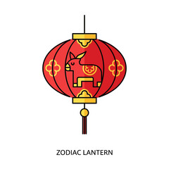 Festive Lunar New Year Ox Lantern Illustration for Celebrating Traditions