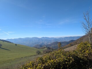 Panorama dal monte nelle marche
