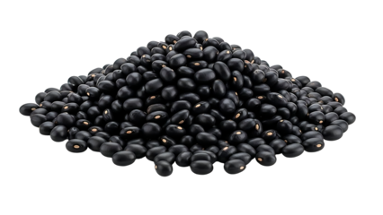 ia generated. A bunch of vibrant black beans isolated on a transparent background