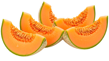 ia generated. A bright, fresh orange pumpkin slice cut that reveals its seeds perfectly isolated on a transparent PNG background.