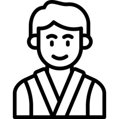 Man Wearing Kimono Line Icon