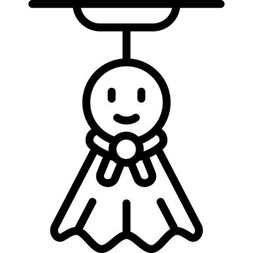Cute Teru Teru Bozu Illustration Line Style