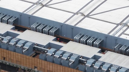 Aerial drone video of a large new-build data center in Waltham Cross, UK, showcasing expanding digital infrastructure designed to meet rising AI-driven computing and cloud processing demands.