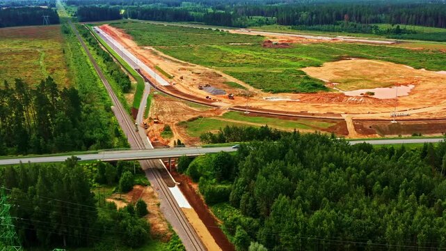 Railway branch construction connecting to industrial zone in Valmiera, Latvia