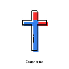 Obraz premium Stylized christian cross symbol with vibrant colors for faith concepts