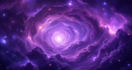 Obraz premium Purple Deep Space Cosmic Nebula Glow