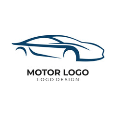 Motor Logo Design - Sports Car Silhouette & Automotive Outline