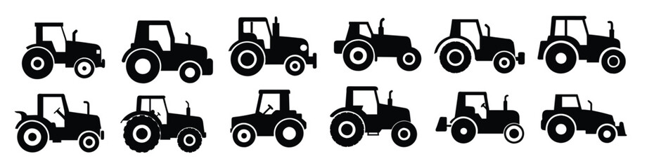 Tractor vector silhouette illustration