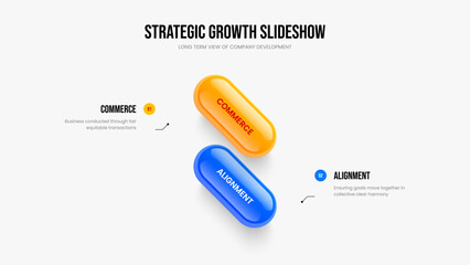Product Launch 2 Step Infographic Frame Layout. Consulting Campaign Two Element Diagram Slide Design. Business Report Presentation Template Vector Illustration.