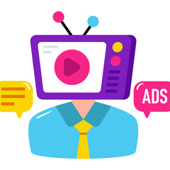 Modern design icon of advertising media 