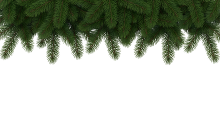 Upper Christmas Pine Tree Garland Border