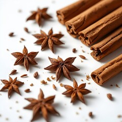 Fototapeta premium Cinnamon Sticks and Star Anise – Aromatic Spices Macro Photography 