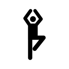 Minimalist Yoga Icon Showing Tree Pose for Mindfulness Balance and Wellness Symbolizing Calmness and Healthy Lifestyle