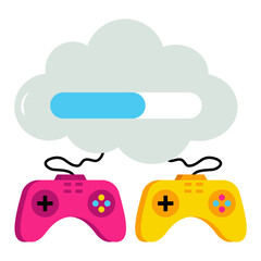 Editable design icon of cloud game loading  © Rabiya