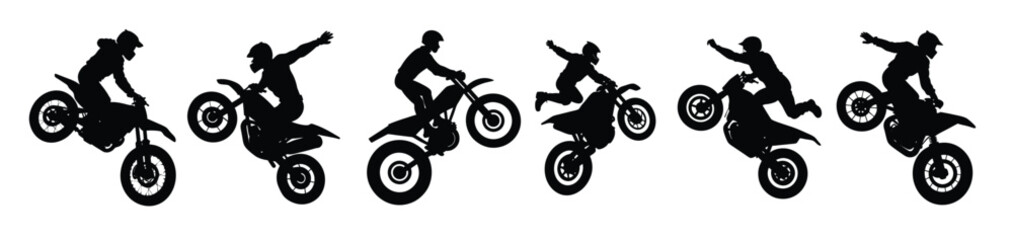 thrilling motorcycle stunt silhouettes for extreme sport fans © Ifrea