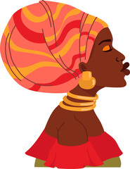 portrait of an African woman with natural features